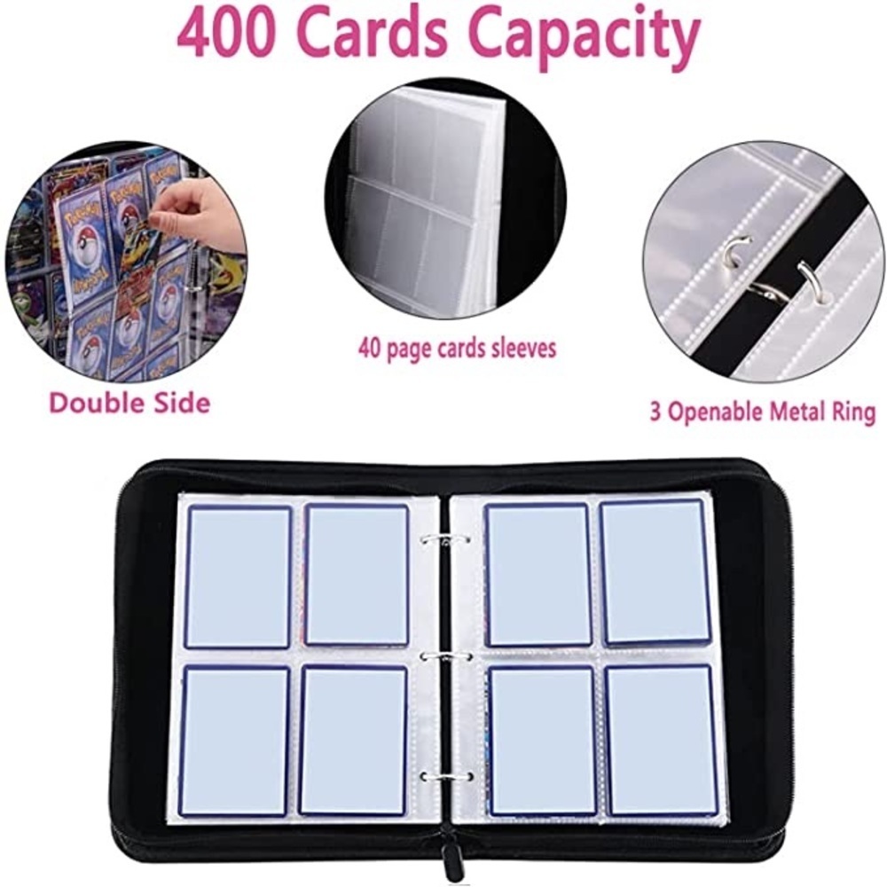 New Pokémon Card Binder, PU Case, 4 Pocket, 400 Cards - Picture 7 of 7